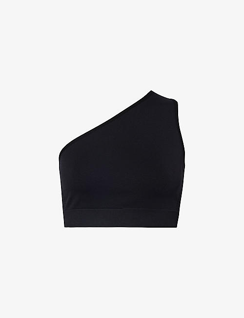 RICK OWENS: One-shoulder slim-fit stretch-woven top