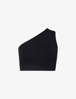 Rick Owens Womens Black One-shoulder Slim-fit Stretch-woven Top
