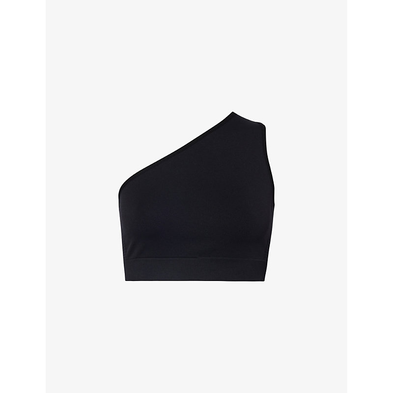 Rick Owens Womens Black One-shoulder Slim-fit Stretch-woven Top