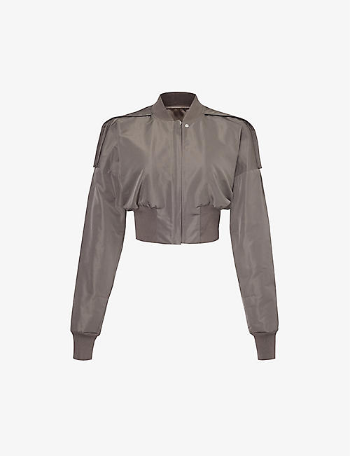 RICK OWENS: Cropped stand-collar woven jacket