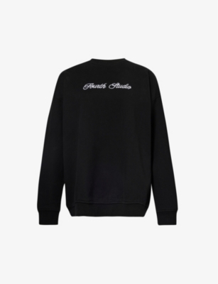 4th & Reckless Gigi Brand-embroidered Cotton-jersey Sweatshirt In Black