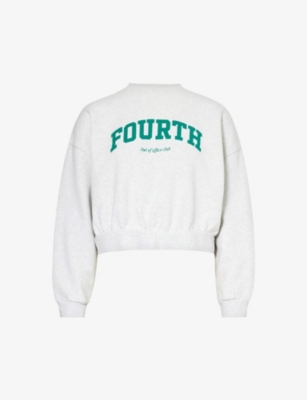 4TH & RECKLESS: Gracie logo text-print cotton-jersey sweatshirt