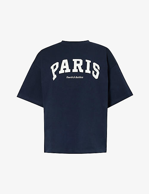 4TH & RECKLESS: Tiama brand-print cotton-jersey T-shirt