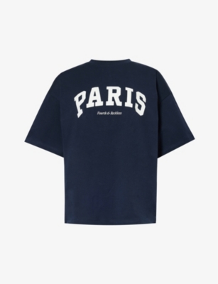 4th & Reckless Tiama Brand-print Cotton-jersey T-shirt In Navy
