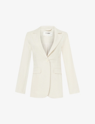 Shop 4th & Reckless Women's Cream Liana Fitted Woven Blazer