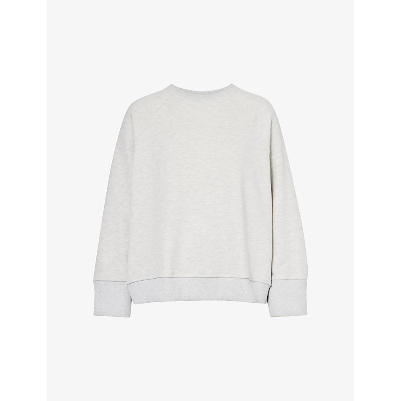 Shop 4th & Reckless Catherine Dropped-shoulder Cotton-jersey Sweatshirt In Grey Marl