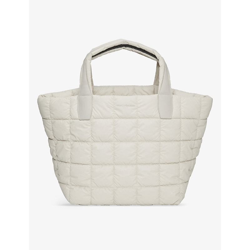 Vee Collective Porter Medium Quilted Recycled-nylon Tote Bag In Birch