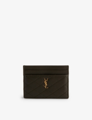 SAINT LAURENT: Gaby logo-embellished leather card holder