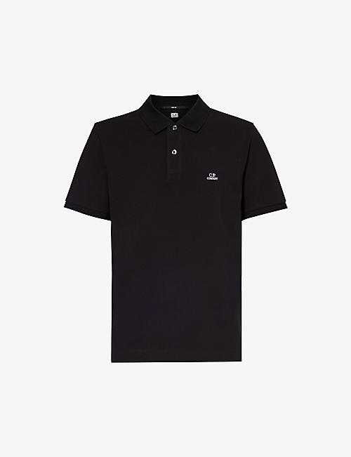 CP COMPANY: Short-sleeved logo-embroidered stretch-cotton polo shirt