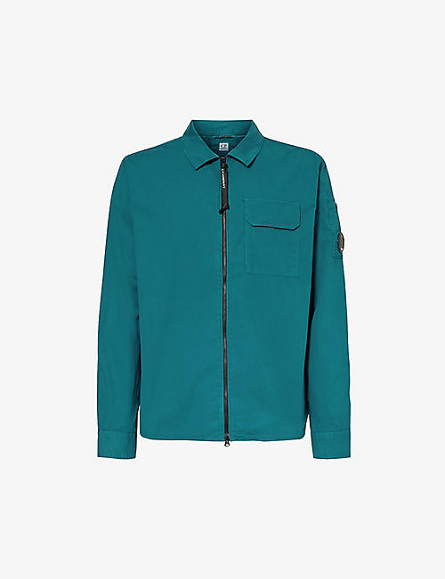 CP COMPANY: Gabardine zip-up cotton shirt