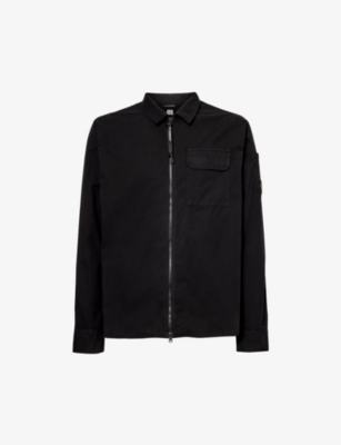 C.p. Company C.p.company Organic Gabardine Zipped Utility Overshi In Black