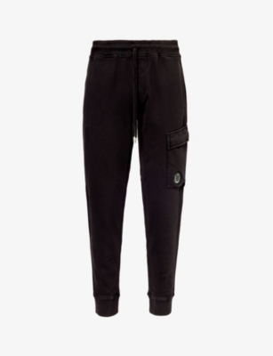 CP COMPANY: Brand-lens slip-pocket cotton-jersey jogging bottoms