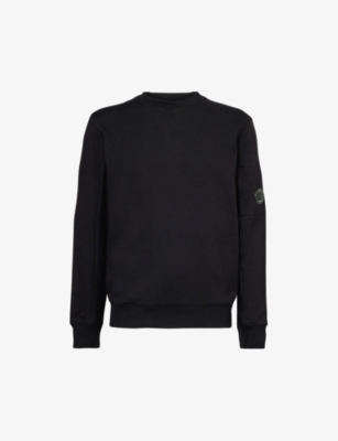 CP COMPANY: Goggle lens-embellished cotton-jersey sweatshirt