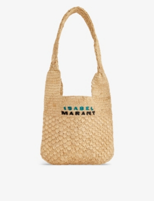 Shop Isabel Marant Praia Small Raffia Tote Bag In Natural