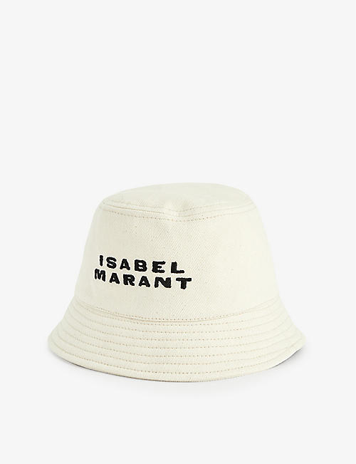 ISABEL MARANT: Hayley brand-embroidered cotton bucket hat