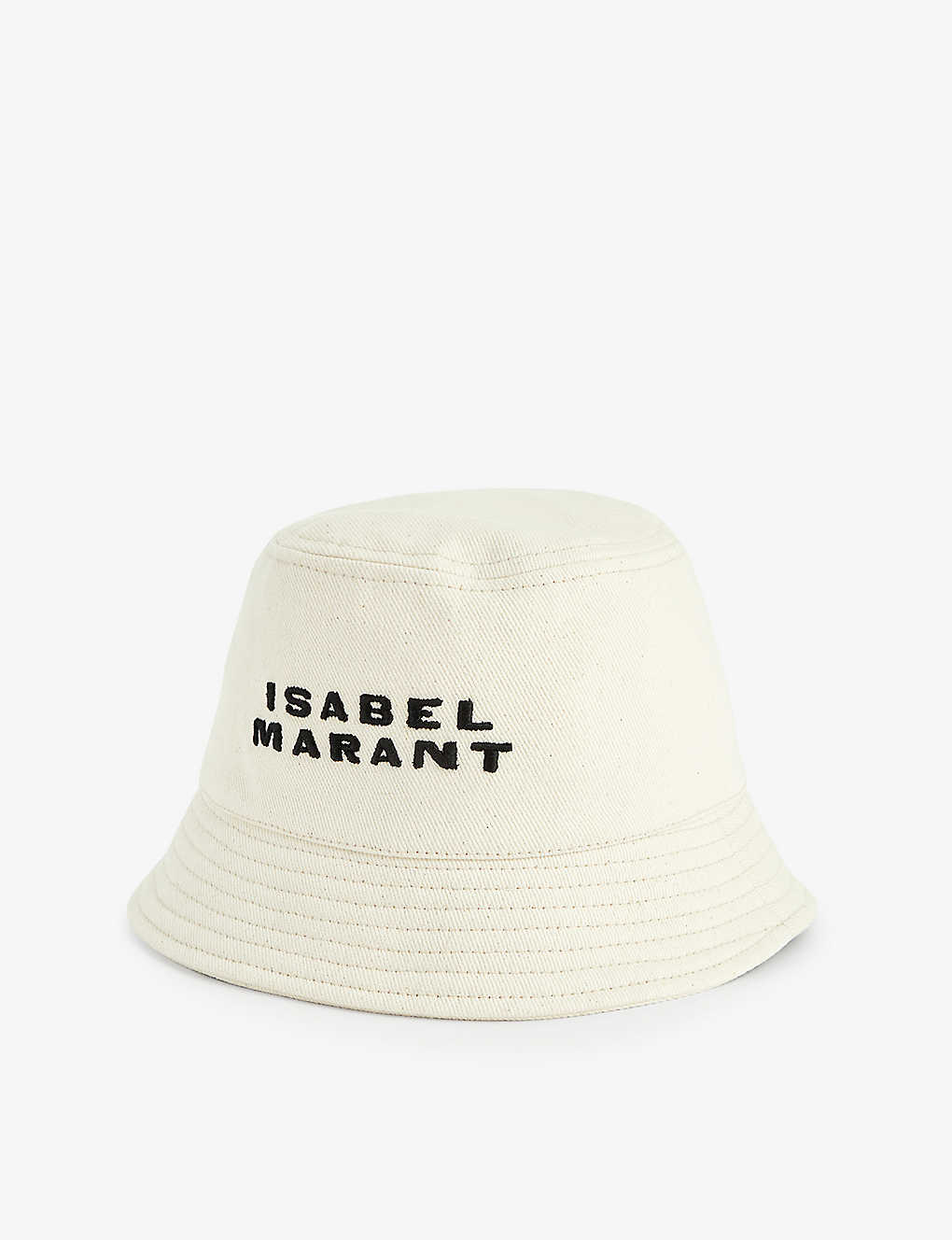 Shop Isabel Marant Women's Ecru/black Hayley Brand-embroidered Cotton Bucket Hat