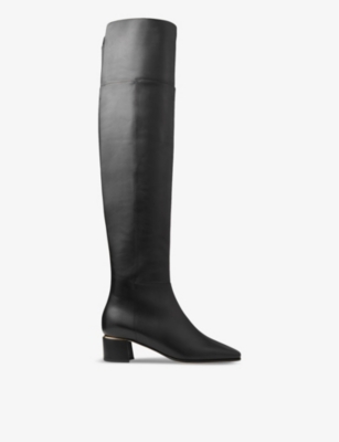 JIMMY CHOO JIMMY CHOO WOMEN'S BLACK LOREN 45 LEATHER KNEE-HIGH BOOTS