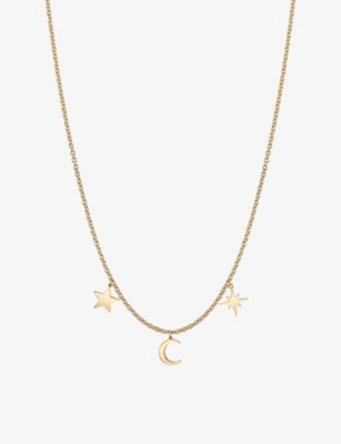 Shop Sydney Evan Celestial Mini 14ct Yellow-gold Pendant Necklace In 14k Yellow  Gold