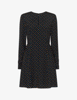 WHISTLES: Scattered Hearts graphic-print woven mini dress