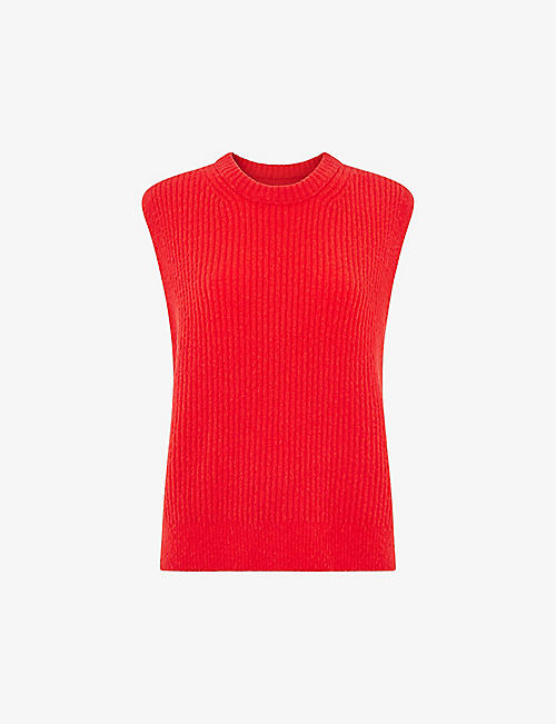WHISTLES: Textured ribbed stretch-wool vest