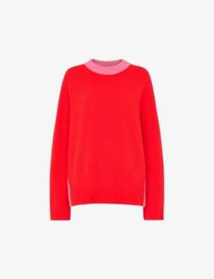 WHISTLES - Colour-block relaxed-fit stretch-wool jumper | Selfridges.com