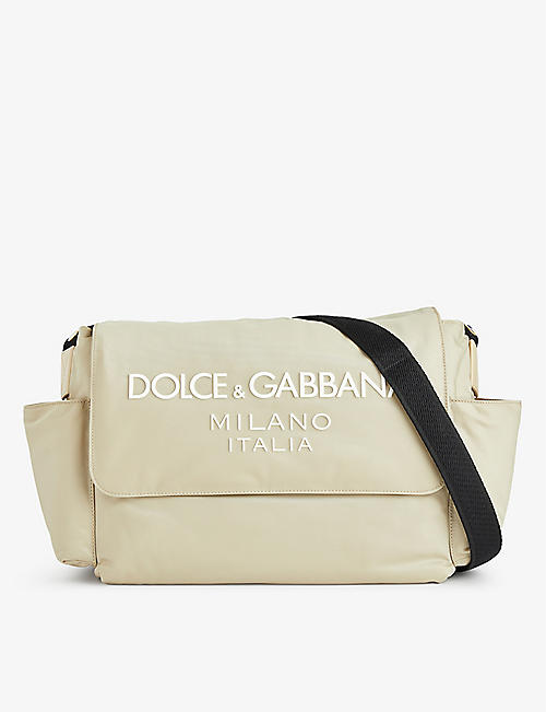 DOLCE & GABBANA: Brand-print slip-pocket shell changing bag