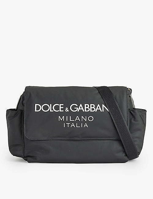 DOLCE & GABBANA: Brand-print slip-pocket shell changing bag