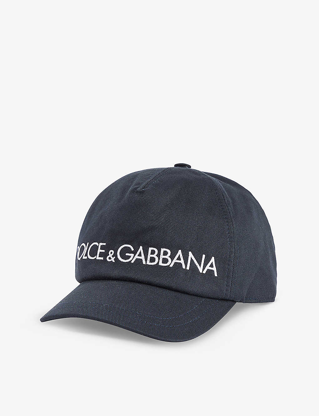 Dolce & Gabbana Kids' Brand-embroidered Cotton-twill Hat In Very Dark Blue 1