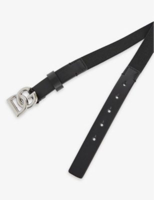 Dolce & Gabbana Logo-buckle Leather Belt In Black