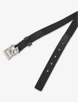 Shop Dolce & Gabbana Logo-buckle Leather Belt In Black