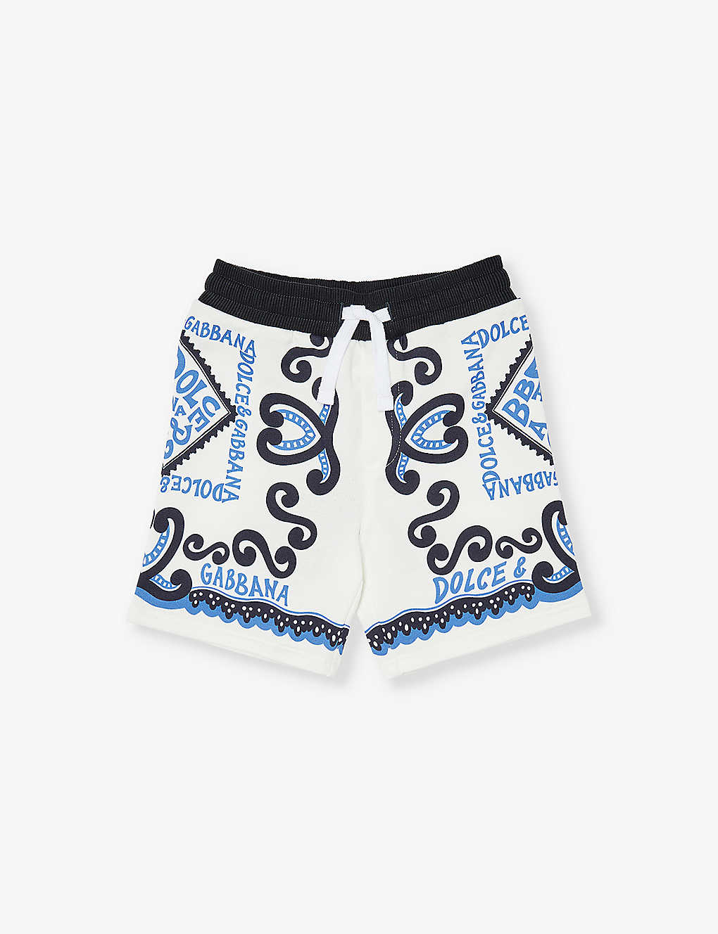 Dolce & Gabbana Kids' Bandana-print Mid-rise Stretch-cotton Shorts 6-36 Months In Dg Marina F.azzurro