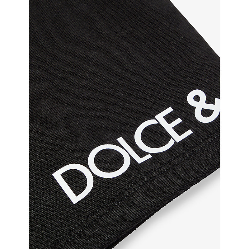 Shop Dolce & Gabbana Palm Brand-print Stretch-cotton Shorts 6-30 Months In Black