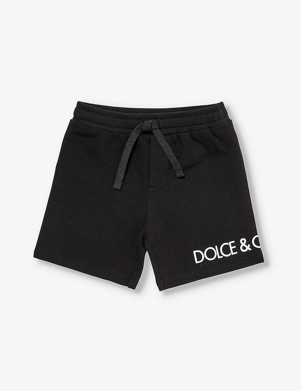 Dolce & Gabbana Kids' Palm Brand-print Stretch-cotton Shorts 6-30 Months In Black