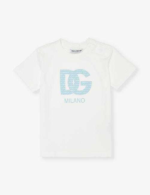 DOLCE & GABBANA: Brand-print short-sleeve cotton-jersey T-shirt 6-30 months