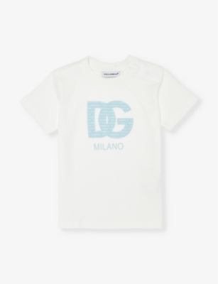 Dolce & Gabbana Brand-print Short-sleeve Cotton-jersey T-shirt 6-30 Months In Combined Colour