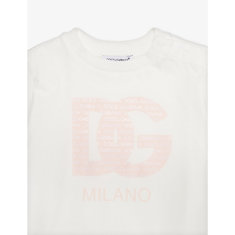 Shop Dolce & Gabbana Boys Combined Colour Kids Logo-print Short-sleeve Cotton-jersey T-shirt 6-30 Months