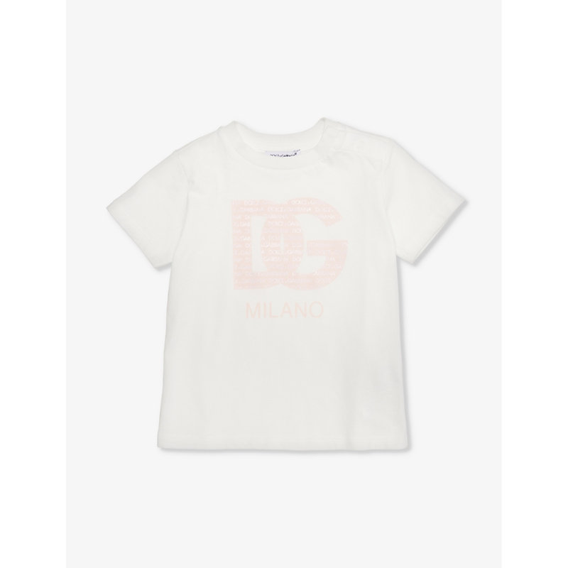 Shop Dolce & Gabbana Boys Combined Colour Kids Logo-print Short-sleeve Cotton-jersey T-shirt 6-30 Months