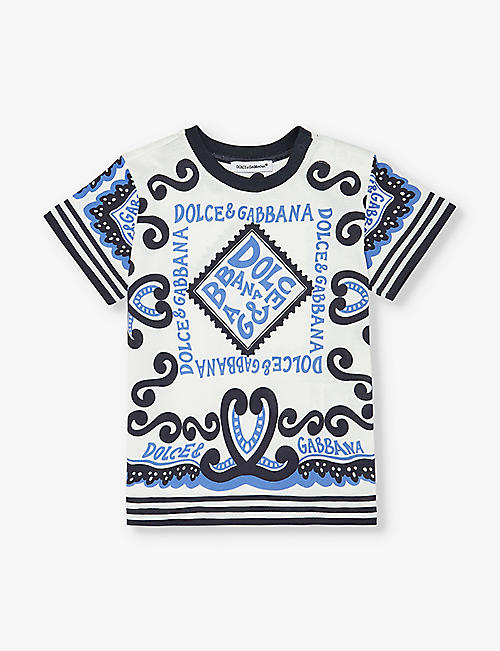 DOLCE & GABBANA: Bandana-print short-sleeve cotton-jersey T-shirt 6-30 months