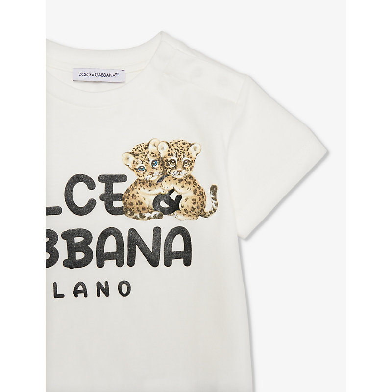 Shop Dolce & Gabbana Boys White Kids Bandana Logo-print Cotton-jersey T-shirt 6-30 Months