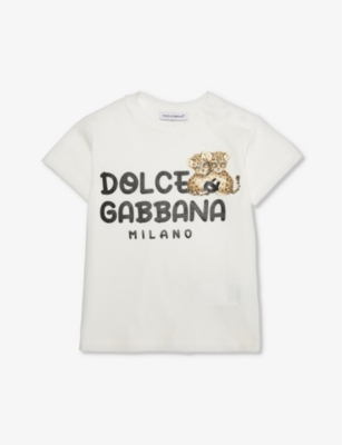 DOLCE & GABBANA: Bandana logo-print cotton-jersey T-shirt 6-30 months