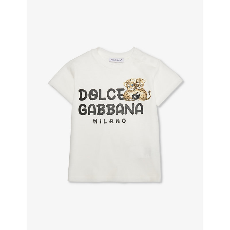 Shop Dolce & Gabbana Boys White Kids Bandana Logo-print Cotton-jersey T-shirt 6-30 Months