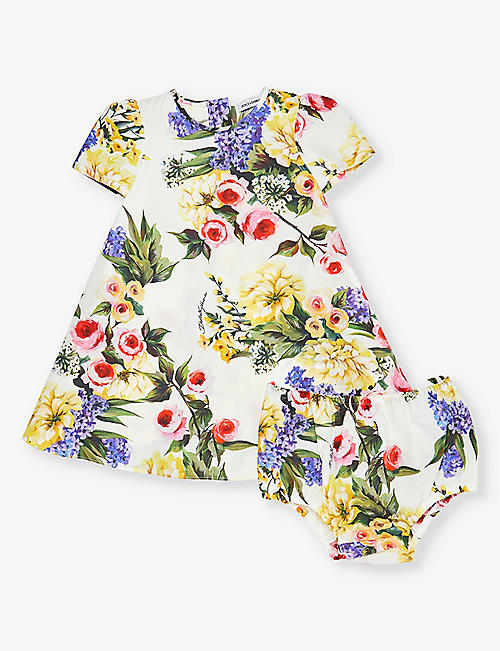 DOLCE & GABBANA: Floral-print short-sleeve cotton set 9-30 months