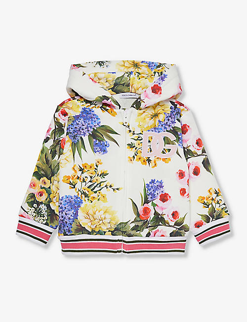 DOLCE & GABBANA: Brand-embroidered regular-fit cotton-jersey hoody 9-30 months