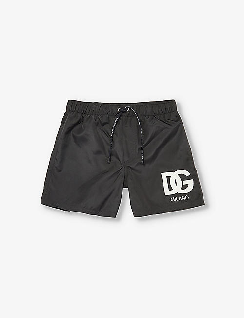 DOLCE & GABBANA: Brand-print elasticated-waist shell shorts 6-12 years