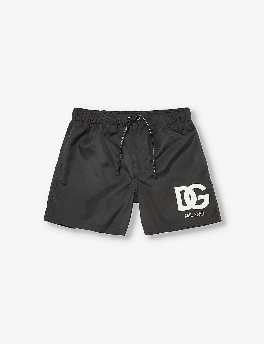 Dolce & Gabbana Kids' Brand-print Elasticated-waist Shell Shorts 6-12 Years In Black
