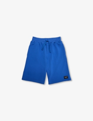 Shop Dolce & Gabbana Boys Medium Bluette Kids Brand-patch Cotton-jersey Bermuda Shorts 8-12+ Years