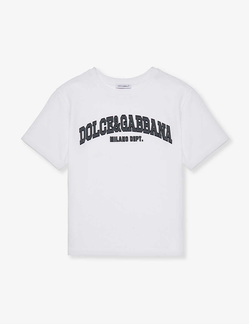 Dolce & Gabbana Kids' Brand-print Regular-fit Cotton-jersey T-shirt 6-12 Years In White