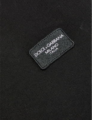Shop Dolce & Gabbana Logo-patch Regular-fit Cotton-jersey Sweatshirt 4-12 Years In Black