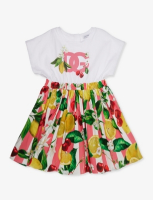 DOLCE & GABBANA: Graphic-print cotton-jersey dress 4-12 years