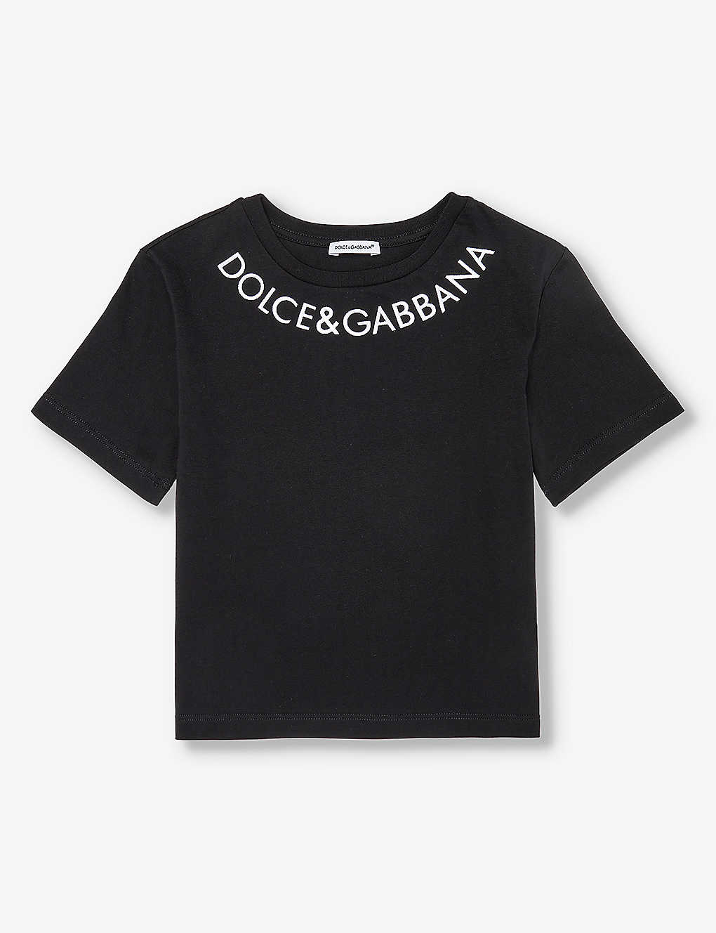 Dolce & Gabbana Kids' Logo-print Short-sleeve Cotton-jersey T-shirt 6-12 Years In Black